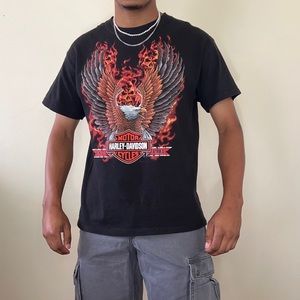 Harley Davidson Flaming Eagle Tee